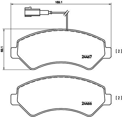 Комплект гальмівних накладок, дискове гальмо BREMBO P 23 136