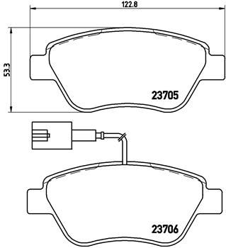 Комплект гальмівних накладок, дискове гальмо BREMBO P 23 141