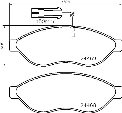 Комплект гальмівних накладок, дискове гальмо BREMBO P 23 143