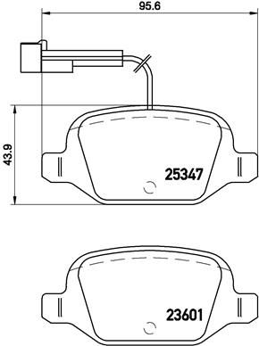 Stabdžių trinkelių rinkinys, diskinis stabdys BREMBO P 23 146