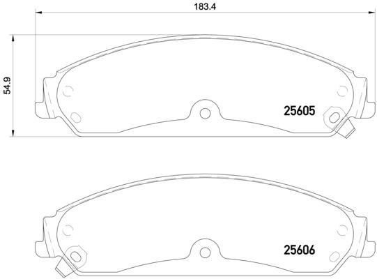 Stabdžių trinkelių rinkinys, diskinis stabdys BREMBO P 23 149