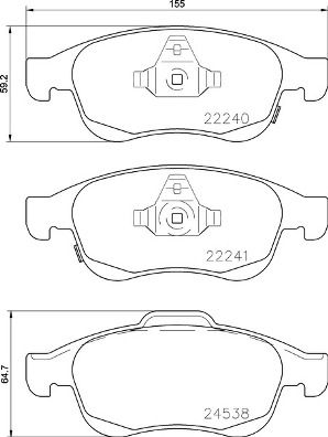 Stabdžių trinkelių rinkinys, diskinis stabdys BREMBO P 23 165