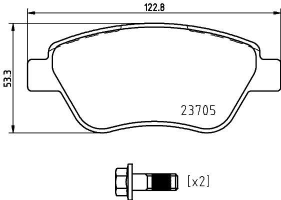 Комплект гальмівних накладок, дискове гальмо BREMBO P 23 169