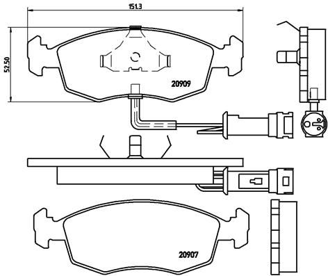 Stabdžių trinkelių rinkinys, diskinis stabdys BREMBO P 24 007