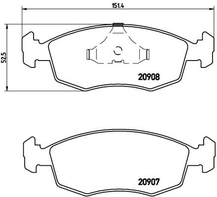 Brake Pad Set, disc brake BREMBO P 24 019