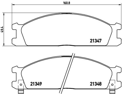 Комплект гальмівних накладок, дискове гальмо BREMBO P 24 026