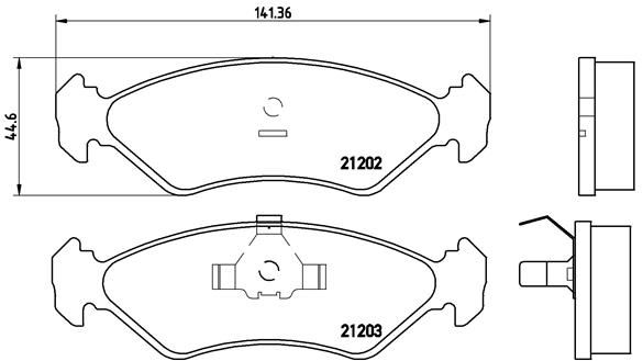 Комплект гальмівних накладок, дискове гальмо BREMBO P 24 028