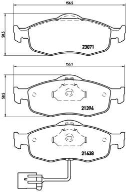 Комплект гальмівних накладок, дискове гальмо BREMBO P 24 034