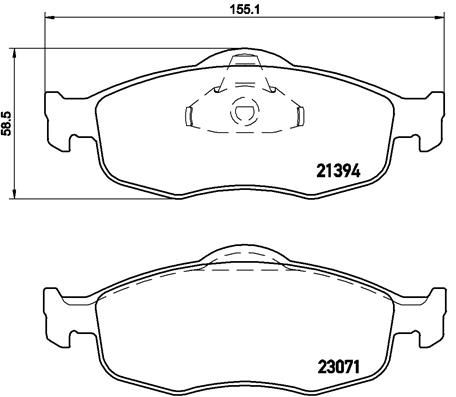 Комплект гальмівних накладок, дискове гальмо BREMBO P 24 037