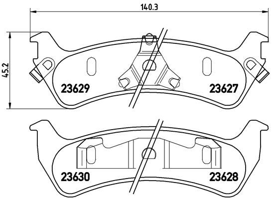 Stabdžių trinkelių rinkinys, diskinis stabdys BREMBO P 24 042