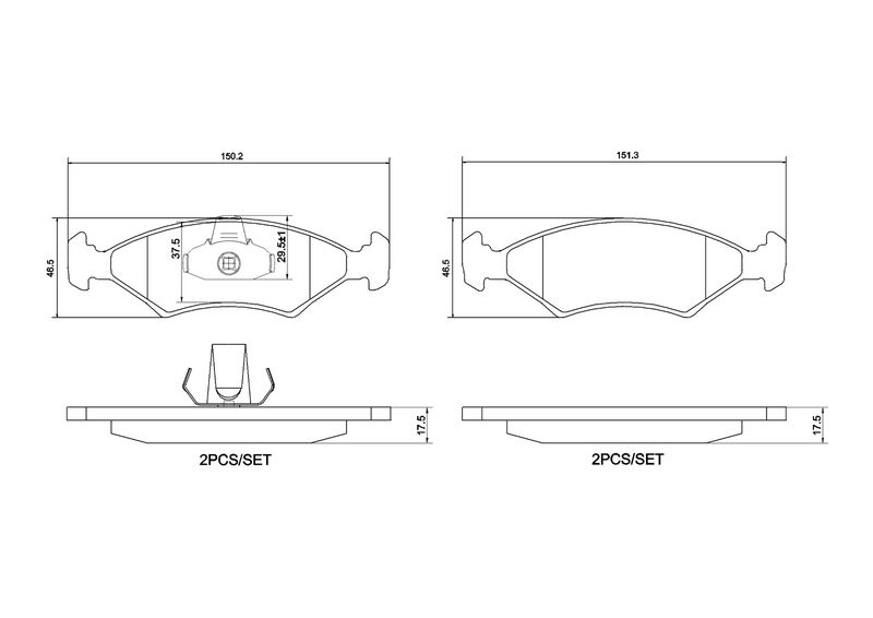 Stabdžių trinkelių rinkinys, diskinis stabdys BREMBO P 24 043