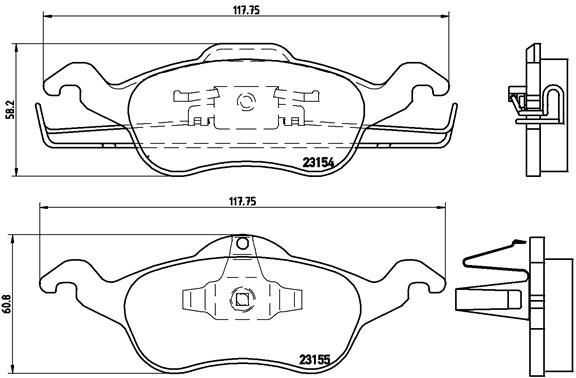 Brake Pad Set, disc brake BREMBO P 24 046