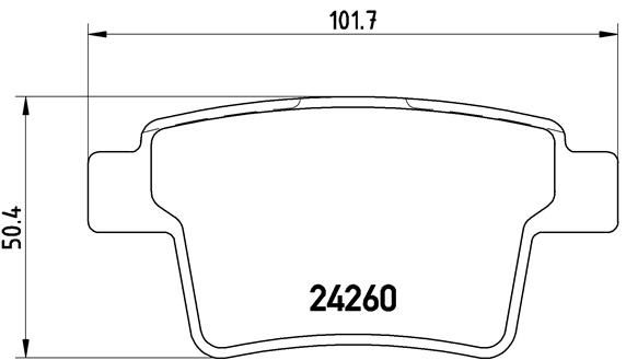 Комплект гальмівних накладок, дискове гальмо BREMBO P 24 063