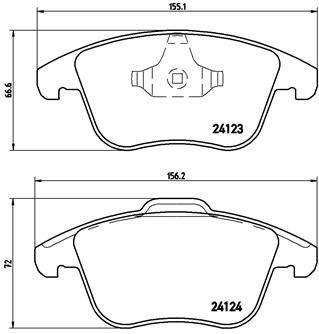 Комплект гальмівних накладок, дискове гальмо BREMBO P 24 076