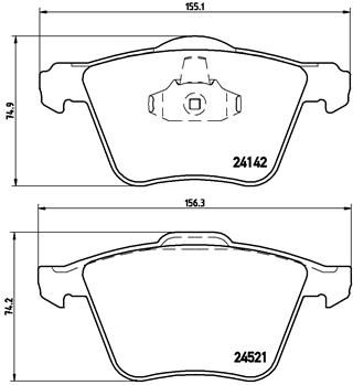 Brake Pad Set, disc brake BREMBO P 24 077