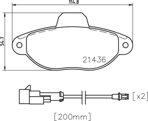 Stabdžių trinkelių rinkinys, diskinis stabdys BREMBO P 24 147