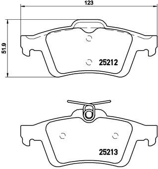 Stabdžių trinkelių rinkinys, diskinis stabdys BREMBO P 24 148