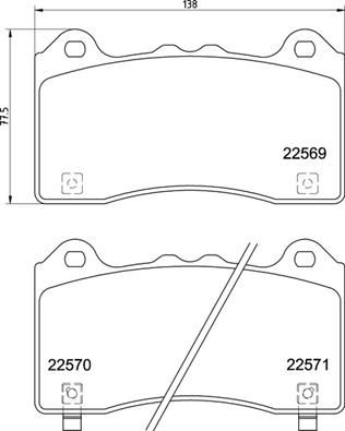 Brake Pad Set, disc brake BREMBO P 24 202