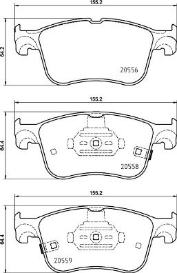 Комплект гальмівних накладок, дискове гальмо BREMBO P 24 218