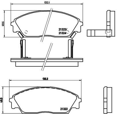 Brake Pad Set, disc brake BREMBO P 28 016