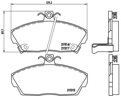 Brake Pad Set, disc brake BREMBO P 28 020