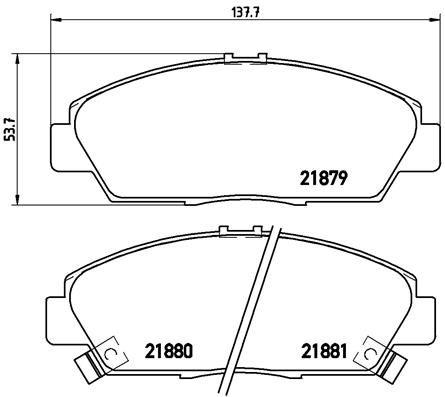 Stabdžių trinkelių rinkinys, diskinis stabdys BREMBO P 28 021