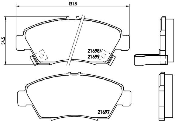 Stabdžių trinkelių rinkinys, diskinis stabdys BREMBO P 28 024