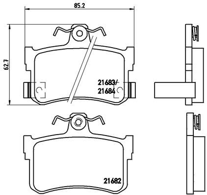 Stabdžių trinkelių rinkinys, diskinis stabdys BREMBO P 28 027