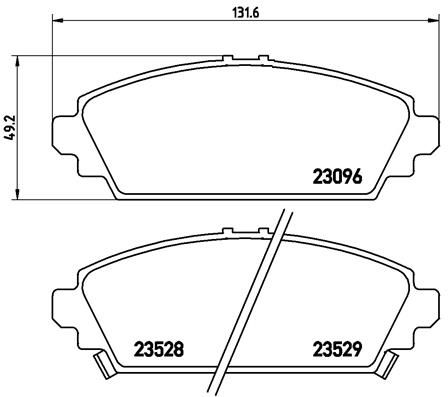 Комплект гальмівних накладок, дискове гальмо BREMBO P 28 031