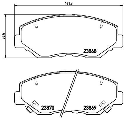 Комплект гальмівних накладок, дискове гальмо BREMBO P 28 035X