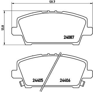 Brake Pad Set, disc brake BREMBO P 28 037