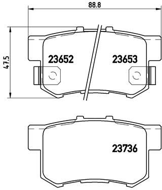 Stabdžių trinkelių rinkinys, diskinis stabdys BREMBO P 28 039