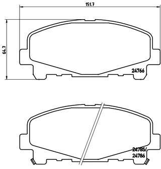 Комплект гальмівних накладок, дискове гальмо BREMBO P 28 043