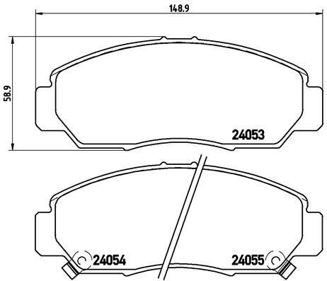 Комплект гальмівних накладок, дискове гальмо BREMBO P 28 047