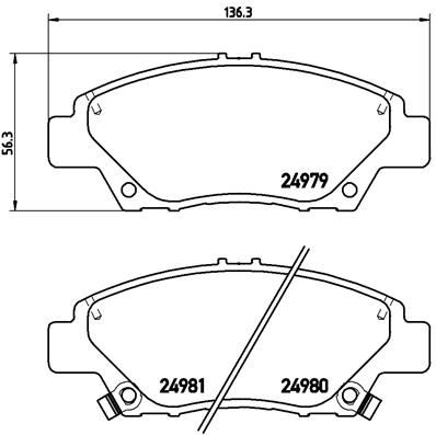 Stabdžių trinkelių rinkinys, diskinis stabdys BREMBO P 28 050