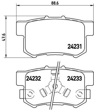 Brake Pad Set, disc brake BREMBO P 28 051