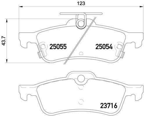 Brake Pad Set, disc brake BREMBO P 28 070