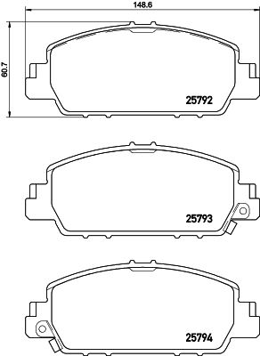 Stabdžių trinkelių rinkinys, diskinis stabdys BREMBO P 28 077