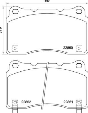 Stabdžių trinkelių rinkinys, diskinis stabdys BREMBO P 28 099