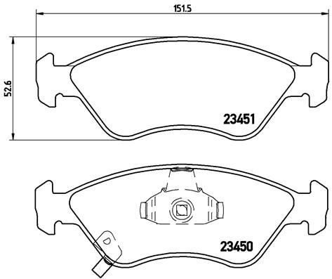 Комплект гальмівних накладок, дискове гальмо BREMBO P 30 007