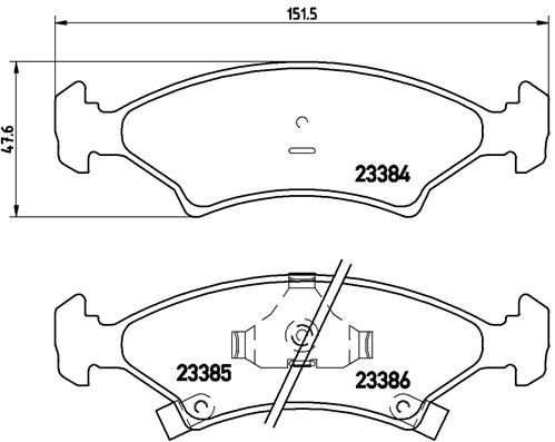 Комплект гальмівних накладок, дискове гальмо BREMBO P 30 009