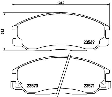 Комплект гальмівних накладок, дискове гальмо BREMBO P 30 013