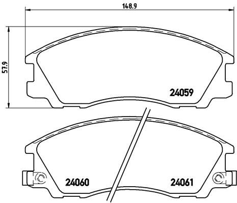 Комплект гальмівних накладок, дискове гальмо BREMBO P 30 017