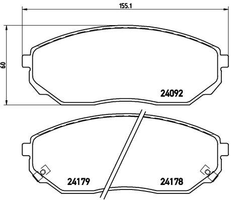 Brake Pad Set, disc brake BREMBO P 30 019