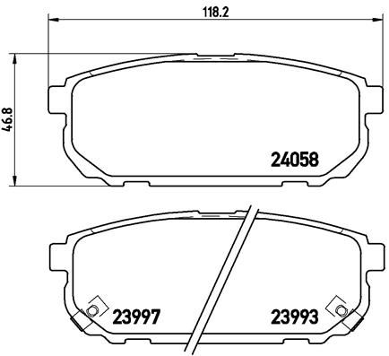 Комплект гальмівних накладок, дискове гальмо BREMBO P 30 023