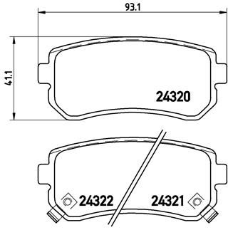 Stabdžių trinkelių rinkinys, diskinis stabdys BREMBO P 30 025