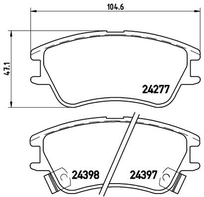 Stabdžių trinkelių rinkinys, diskinis stabdys BREMBO P 30 027