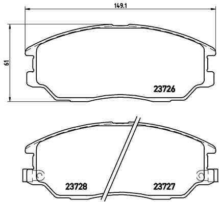 Комплект гальмівних накладок, дискове гальмо BREMBO P 30 028