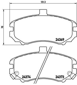 Комплект гальмівних накладок, дискове гальмо BREMBO P 30 029