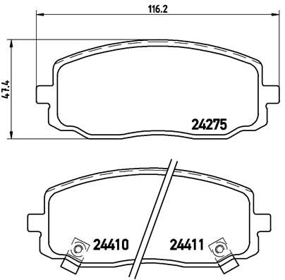 Комплект гальмівних накладок, дискове гальмо BREMBO P 30 032